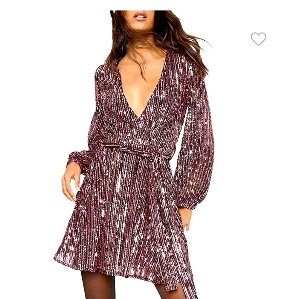 🎊🍾 NWT Stripe Sequin Belissa Dress by Bardot, Size Small U.S. 4. 💃